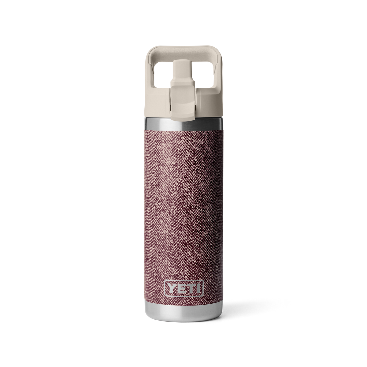 YETI Rambler 18 oz Straw Flasche Riverhead Red – Trinkhalm aufgeklappt