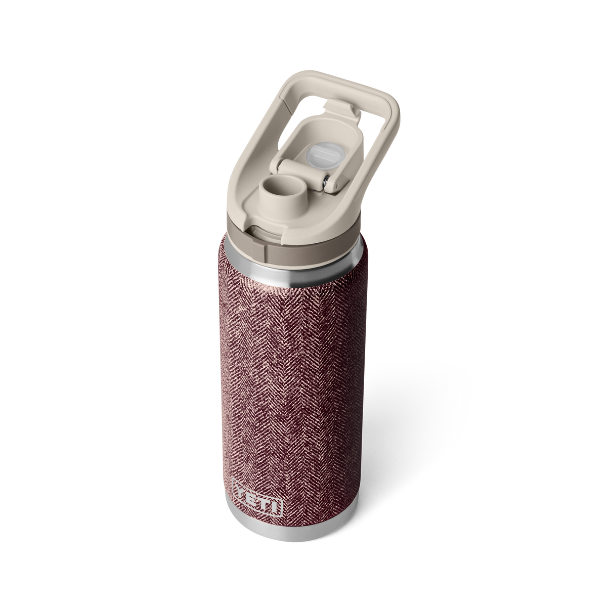 YETI Rambler 26 oz Flip Chug Flasche Riverhead Red – Schrägansicht geöffnet