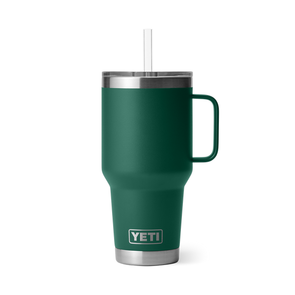 RAMBLER 35 OZ STRAW MUG Trinkbecher BLACK FOREST GREEN
