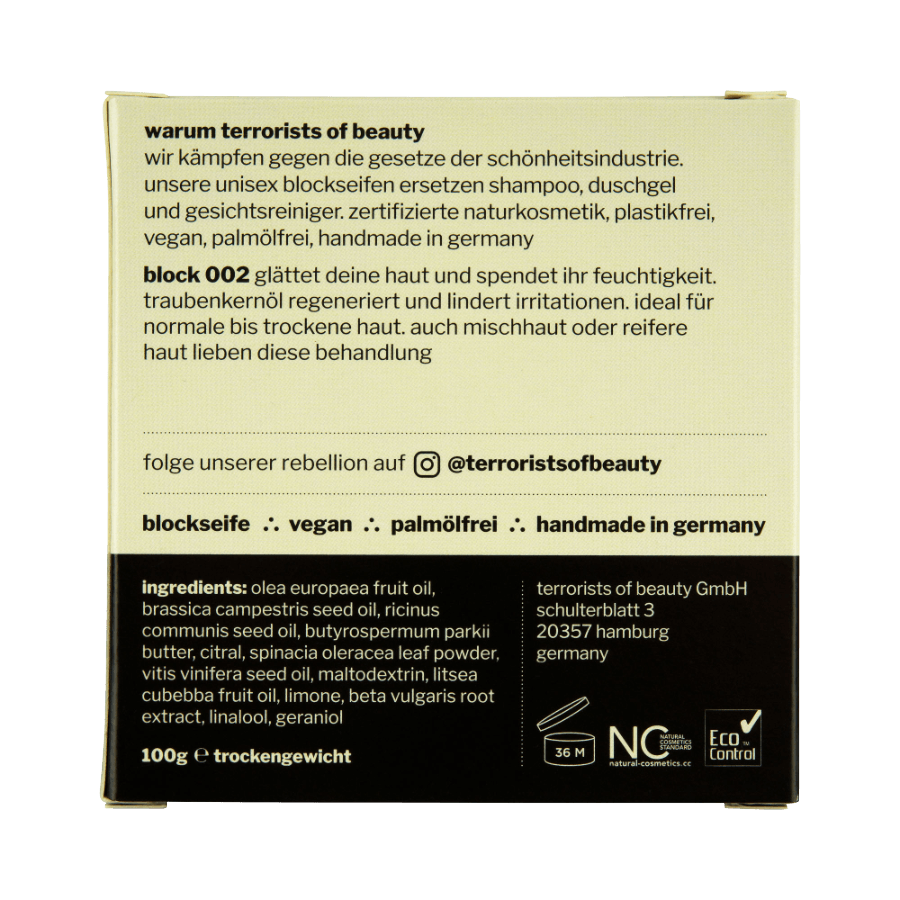 Block 002 balance + smooth - Hartseife - Terrorists of Beauty - tofino.store