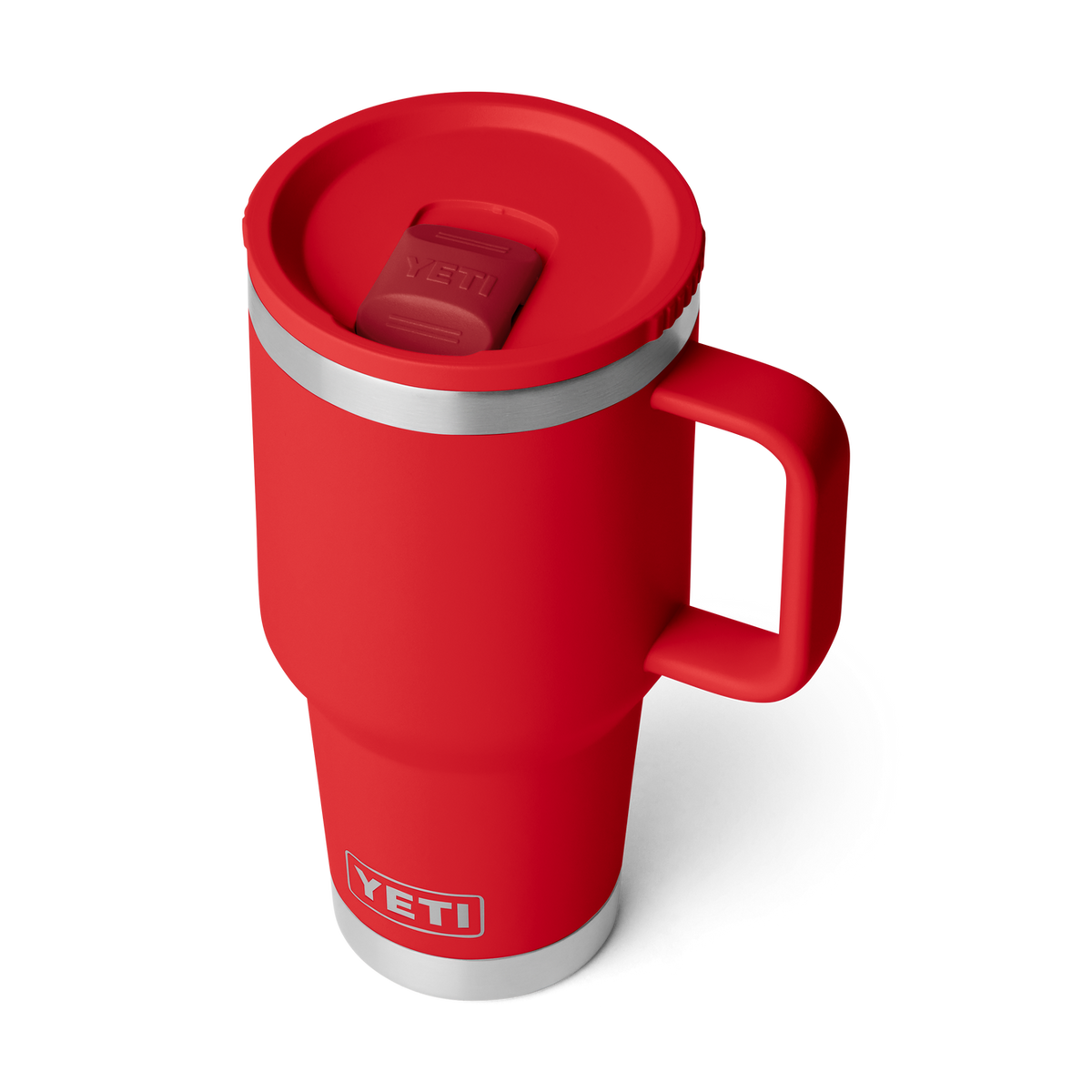 YETI Rambler 30 oz Reisetasse 2.0 Rescue Red – Schrägansicht