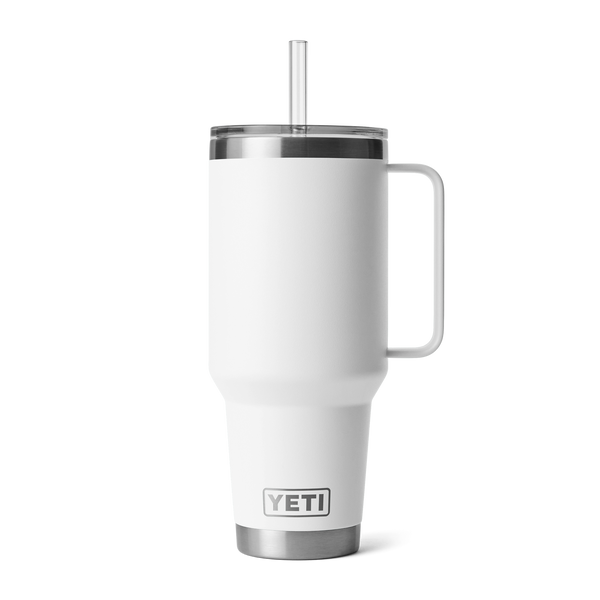 RAMBLER 42 OZ STRAW MUG Trinkbecher WHITE