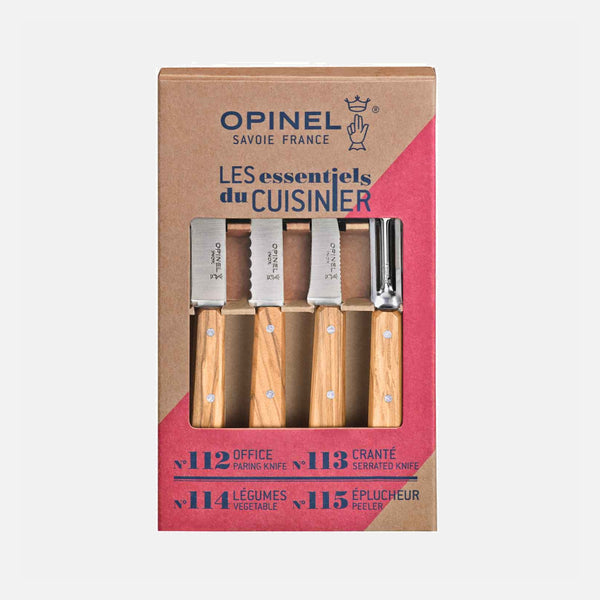 LES ESSENTIELS, Buche, 4-teiliges Küchenmesser Set