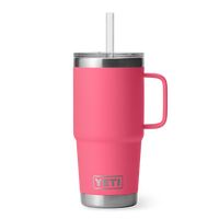 RAMBLER 25 OZ STRAW MUG Trinkbecher TROPICAL PINK