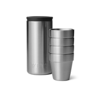 BARWARE SHOT GLASSES & CASE Schnapsbecher-Set STAINLESS STEEL